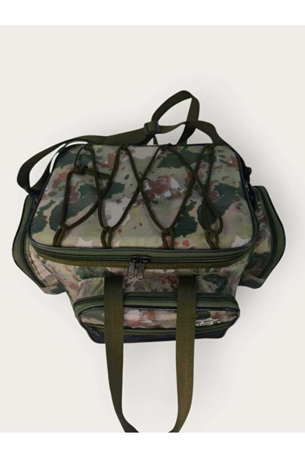 5 Gözlü Kamuflaj Balıkçı Olta ve Piknik Çantası Suya Dayanıklı Omuz Askılı Çanta